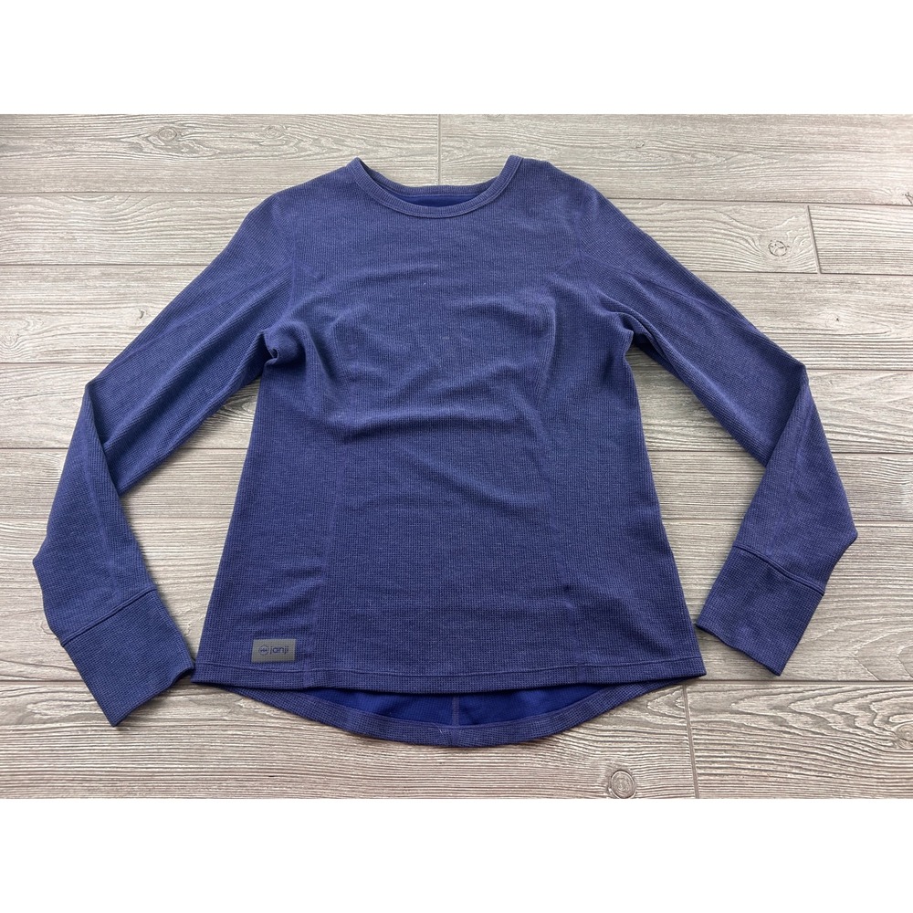 Janji Womens Waffleloft Long Sleeve Running Top Blue Purple Size M Base Layer